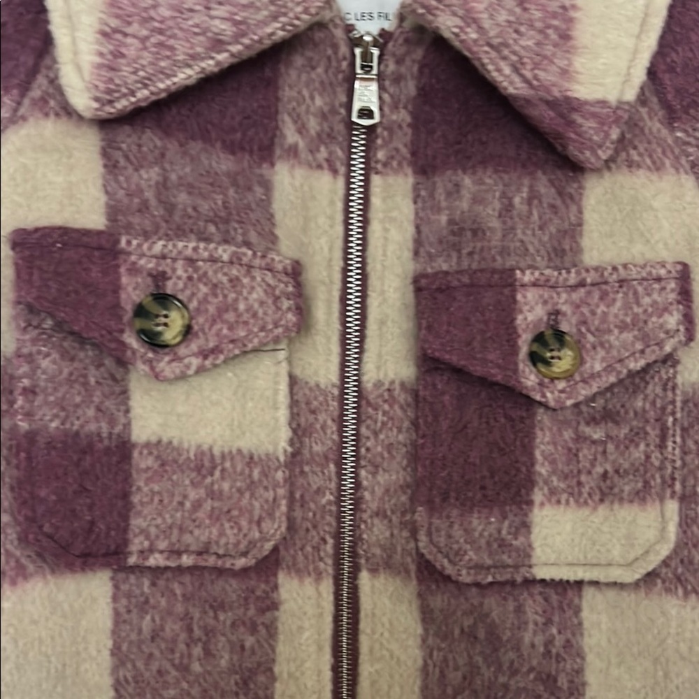 Avec Les Filles Pink and Cream Jacket Cozy Style - Picture 3 of 7